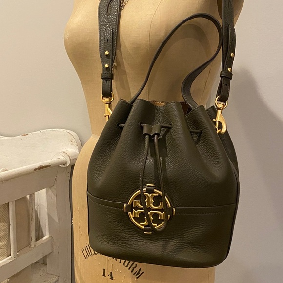 Tory Burch Olive Green Leather Shoulder Bag